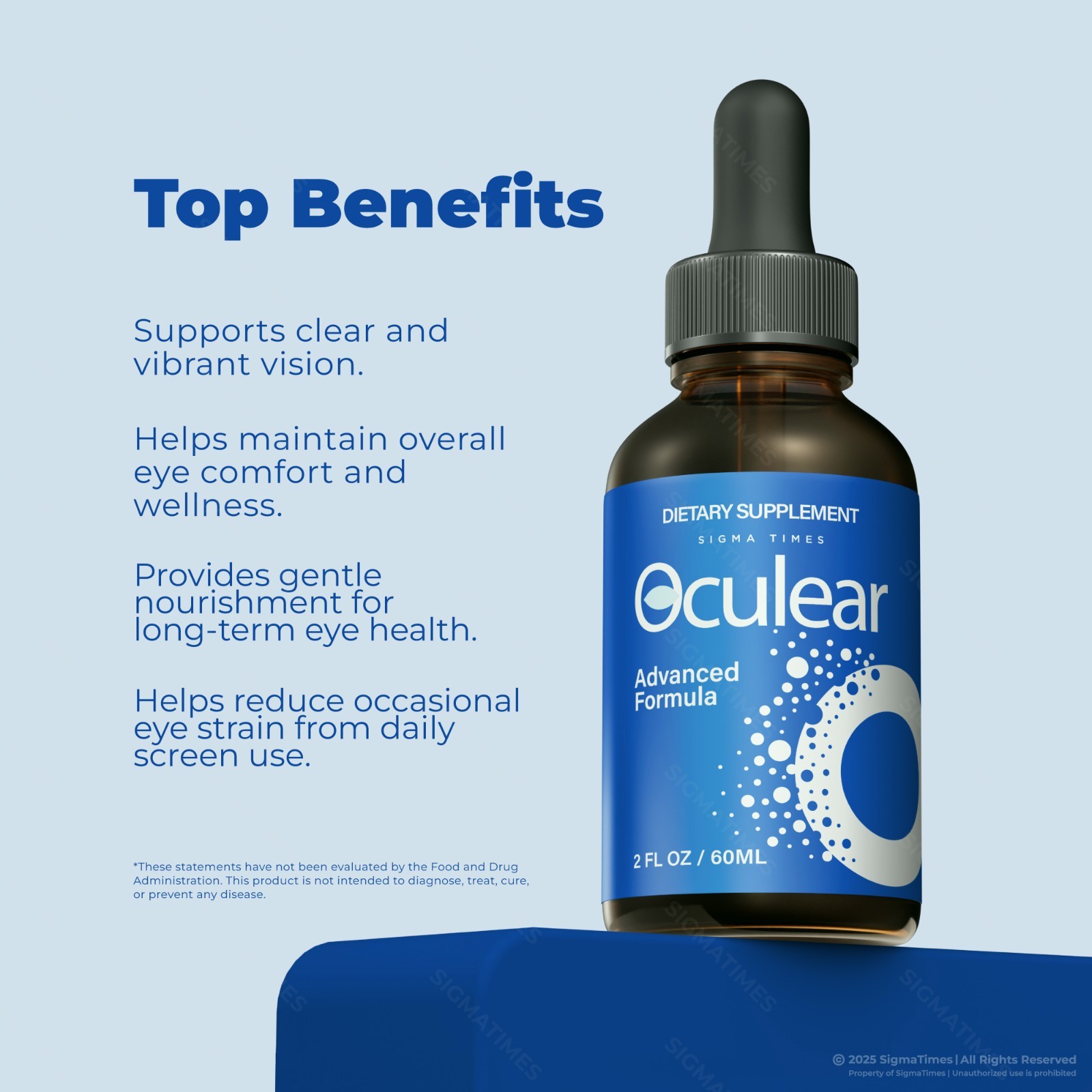 Oculear Drops – Eye Care Liquid Oral Formula, Healthy and Clear Eyes (30 servs.)
