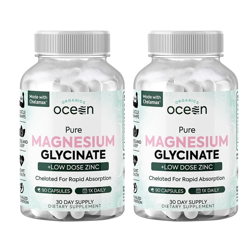 Organics Ocean Pure Magnesium Glycinate with Zinc -Strength Chelated- 90Count