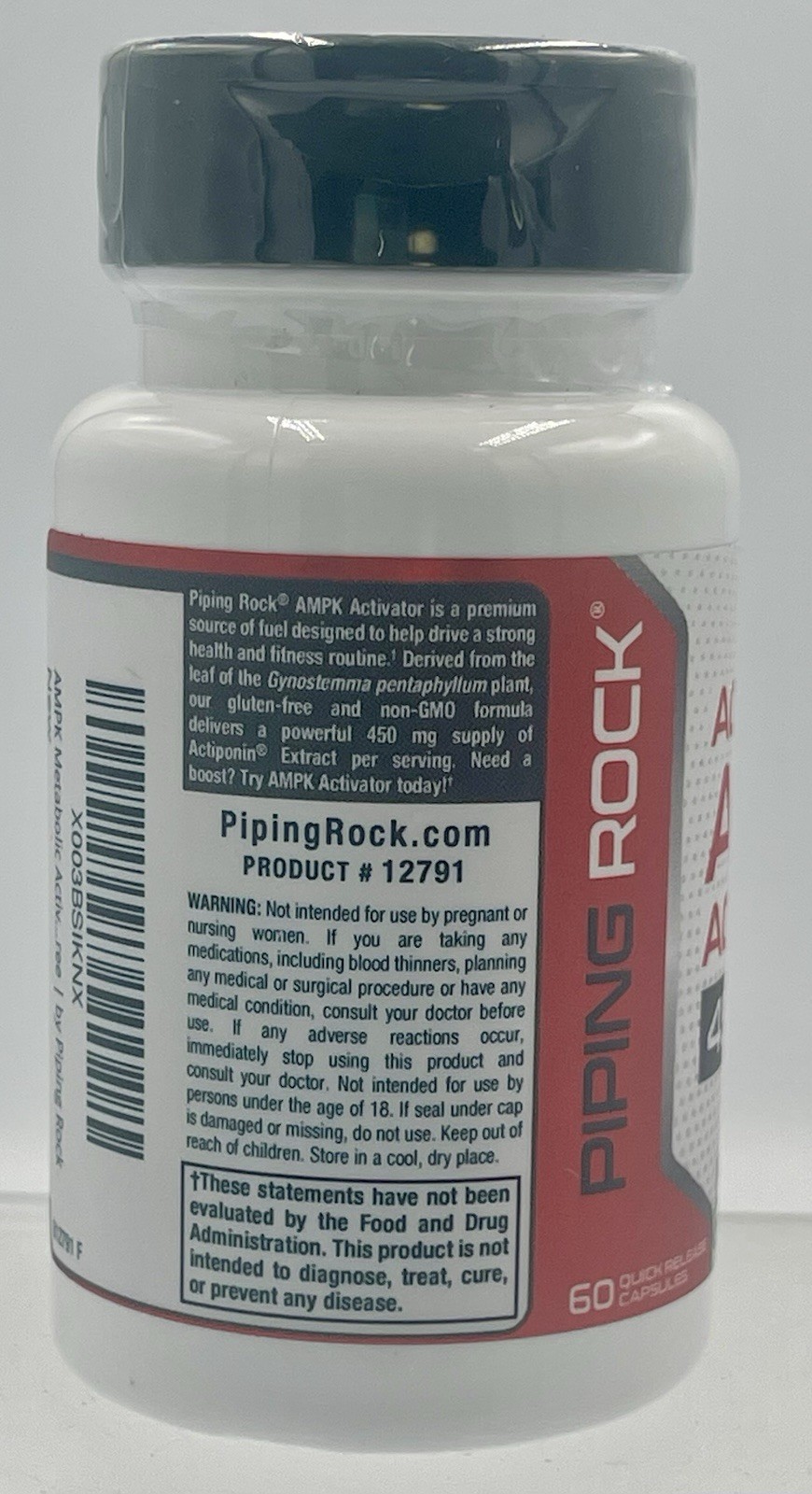 Piping Rock AMPK Metabolic Activator 450mg Gynostemma 60 Caps EXP12/27