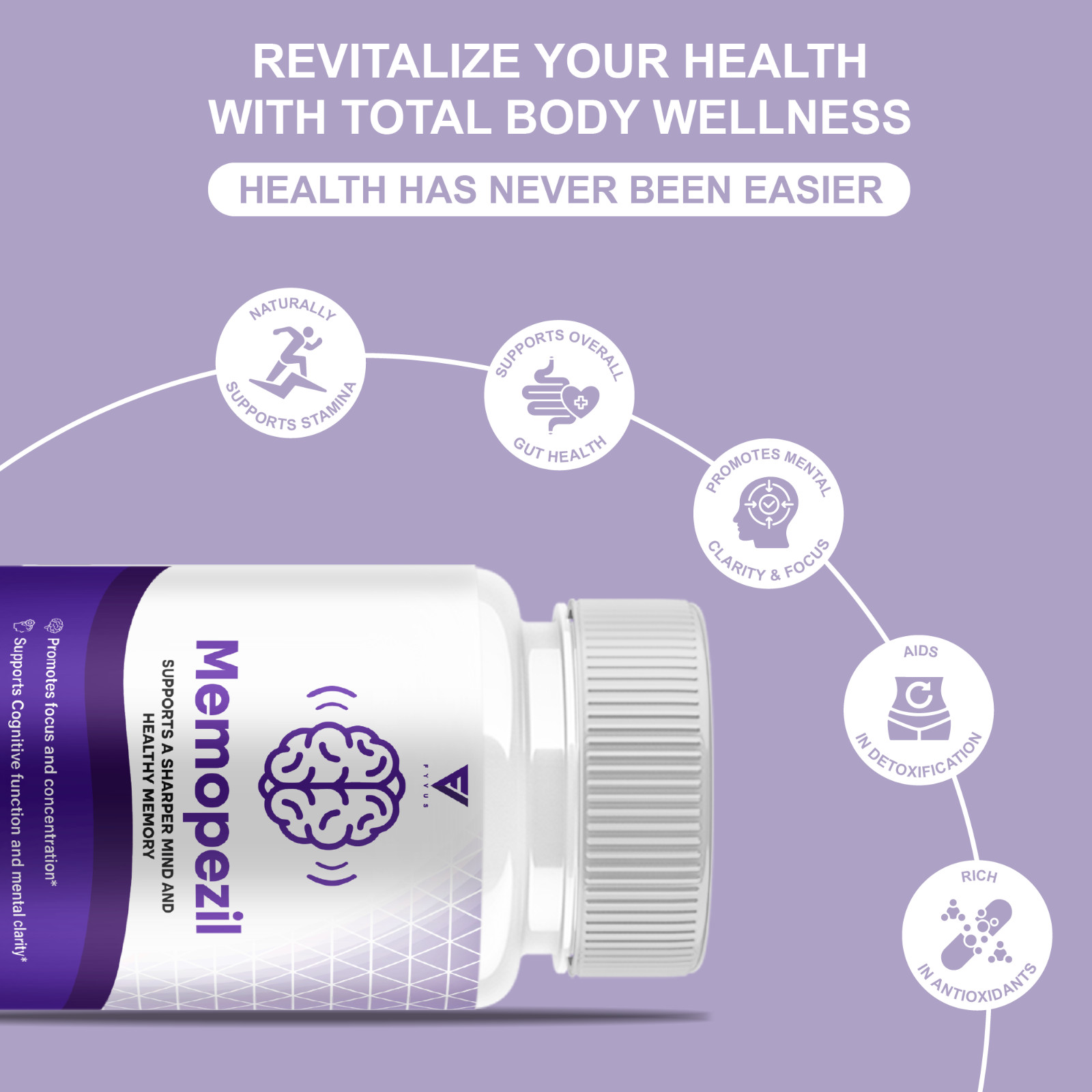 Memopezil Premium Health & Wellness Nootropic Supplement (60 Capsules)