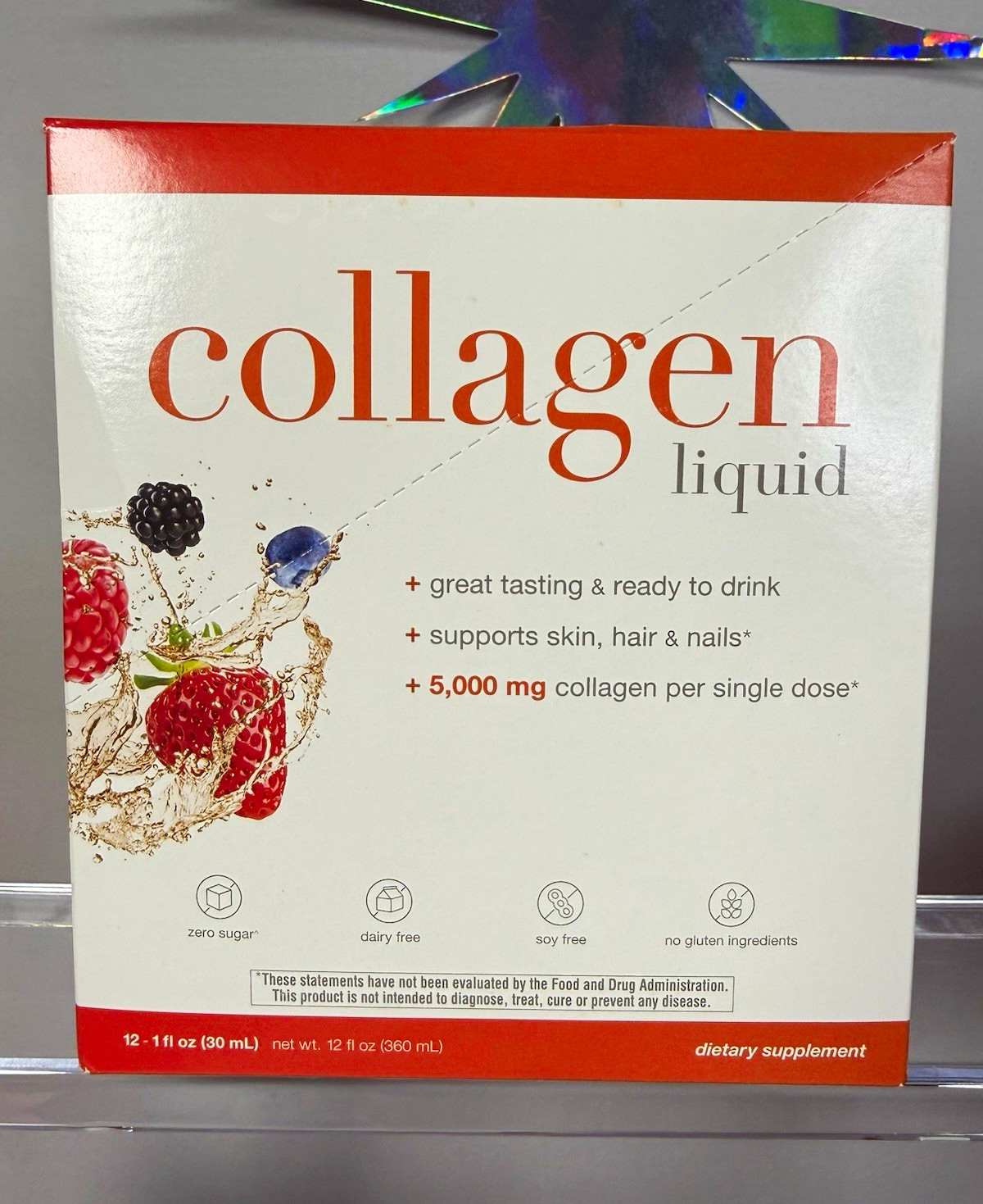 Collagen Liquid Supplement Hair, Skin & Nails 5,000 mg 12 fl oz Dairy-Free