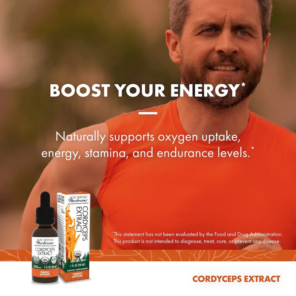 Fungi Perfecti Host Defense Cordyceps Extract 1 Oz Organic Energy Support
