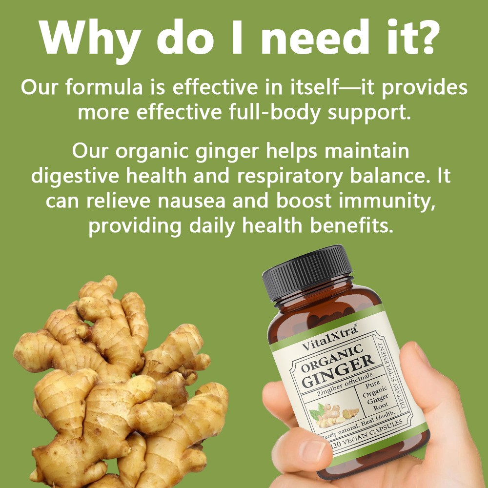 Organic ginger root: Supports immune balance & digestive and respiratory health