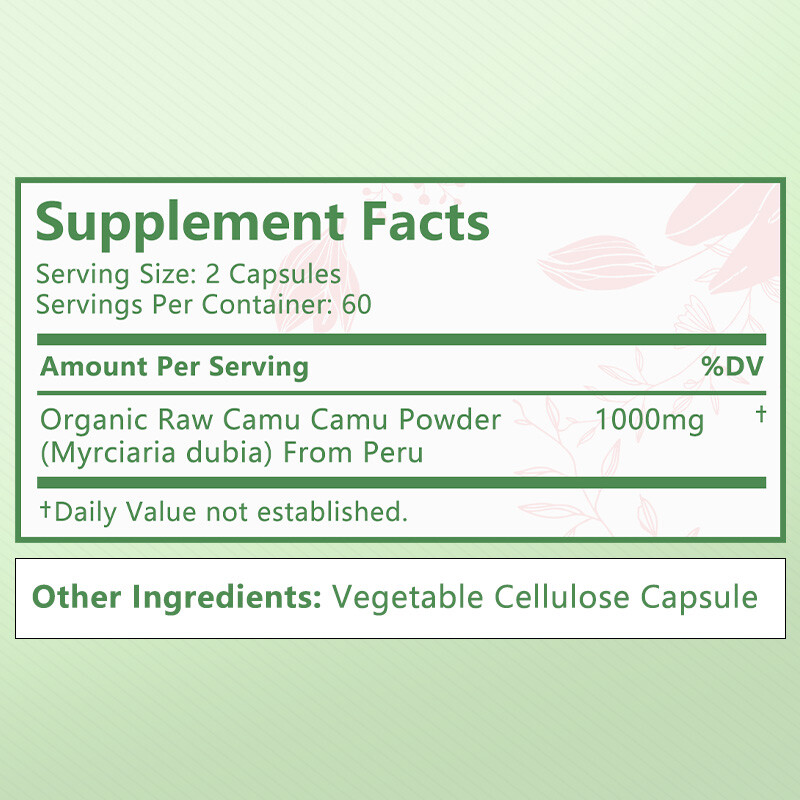 Camu Camu 1000mg Natural Fruit Superfood High Vitamin C Immune Booster