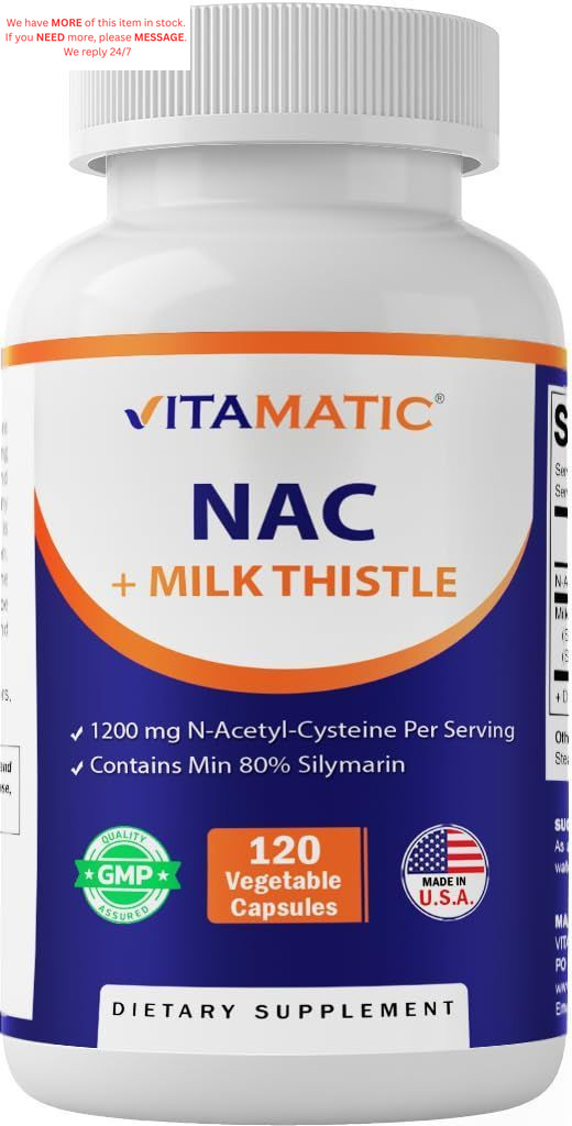 Vitamatic NAC Supplement N-Acetyl-L-Cysteine 1 Count (Pack of 120), No Color
