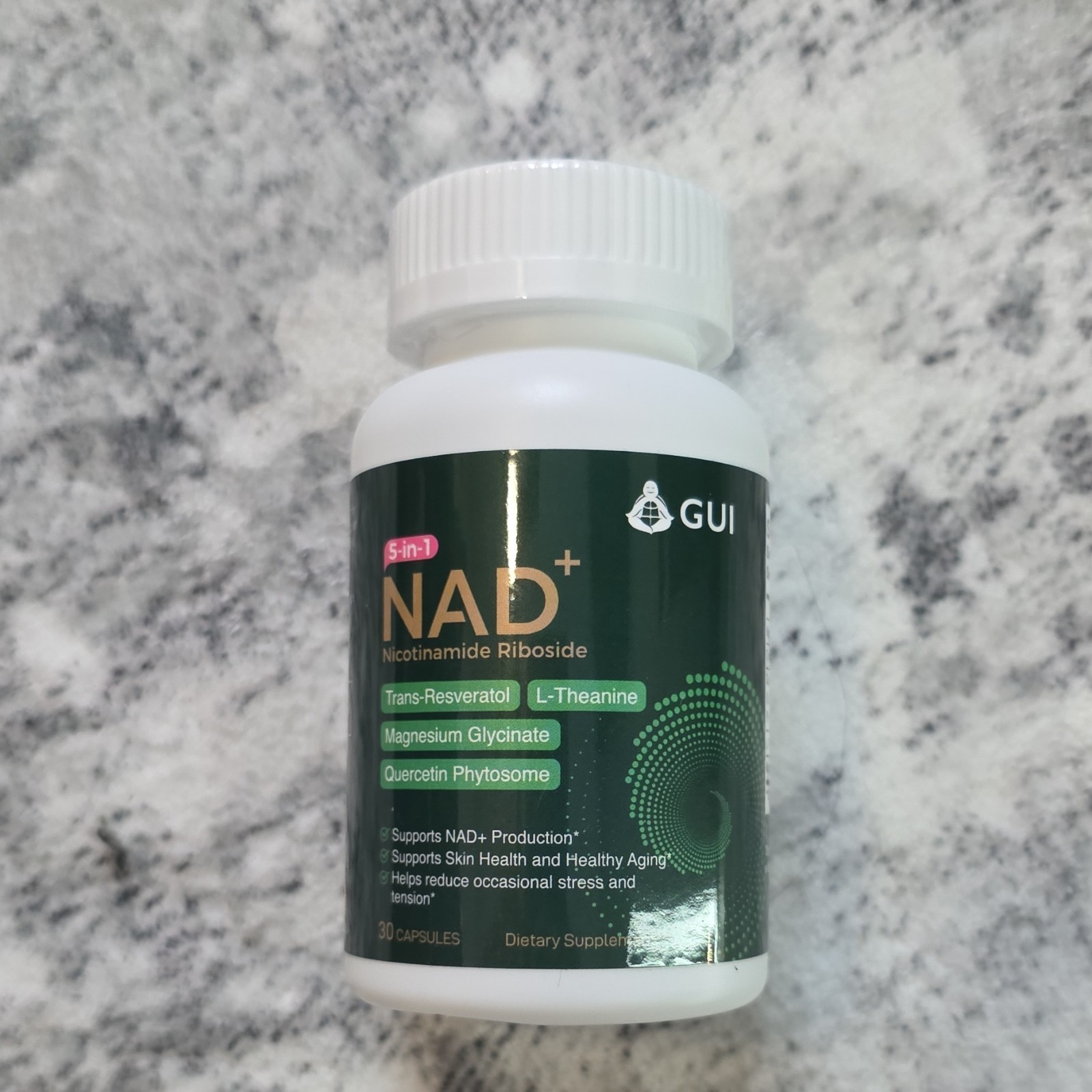 GUI Wellness NAD+ Nicotinamide Riboside 5-in-1 30 Capsules Exp 12/2028