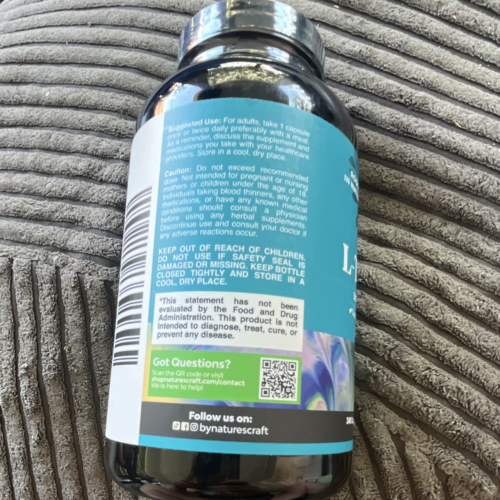 Nature’s Craft L-Tyrosine 500mg 240 Capsules Amino Acid LOT 080625 Exp 06/27