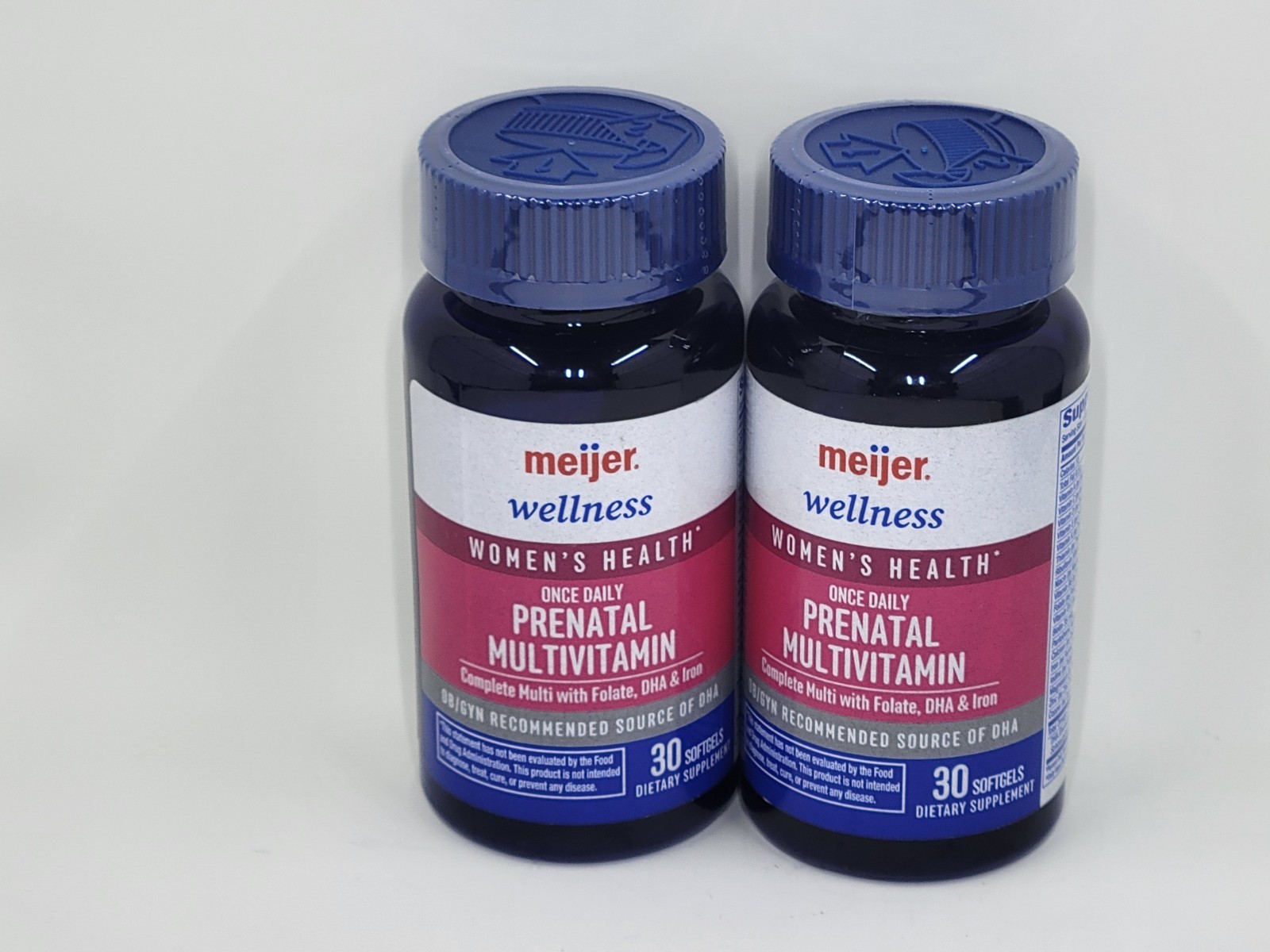 2PK Prenatal Multivitamin With Folate, DHA & Iron 30 Softgels Each EXP July 2026