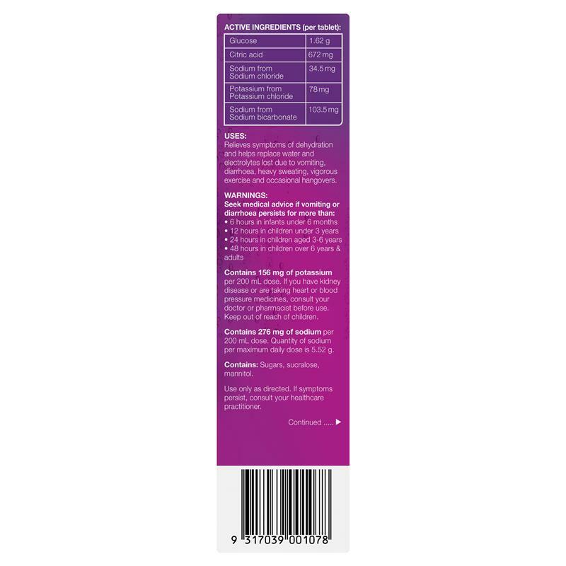 Hydralyte Effervescent Electrolyte Apple Blackcurrant Flavoured 20 Tablets