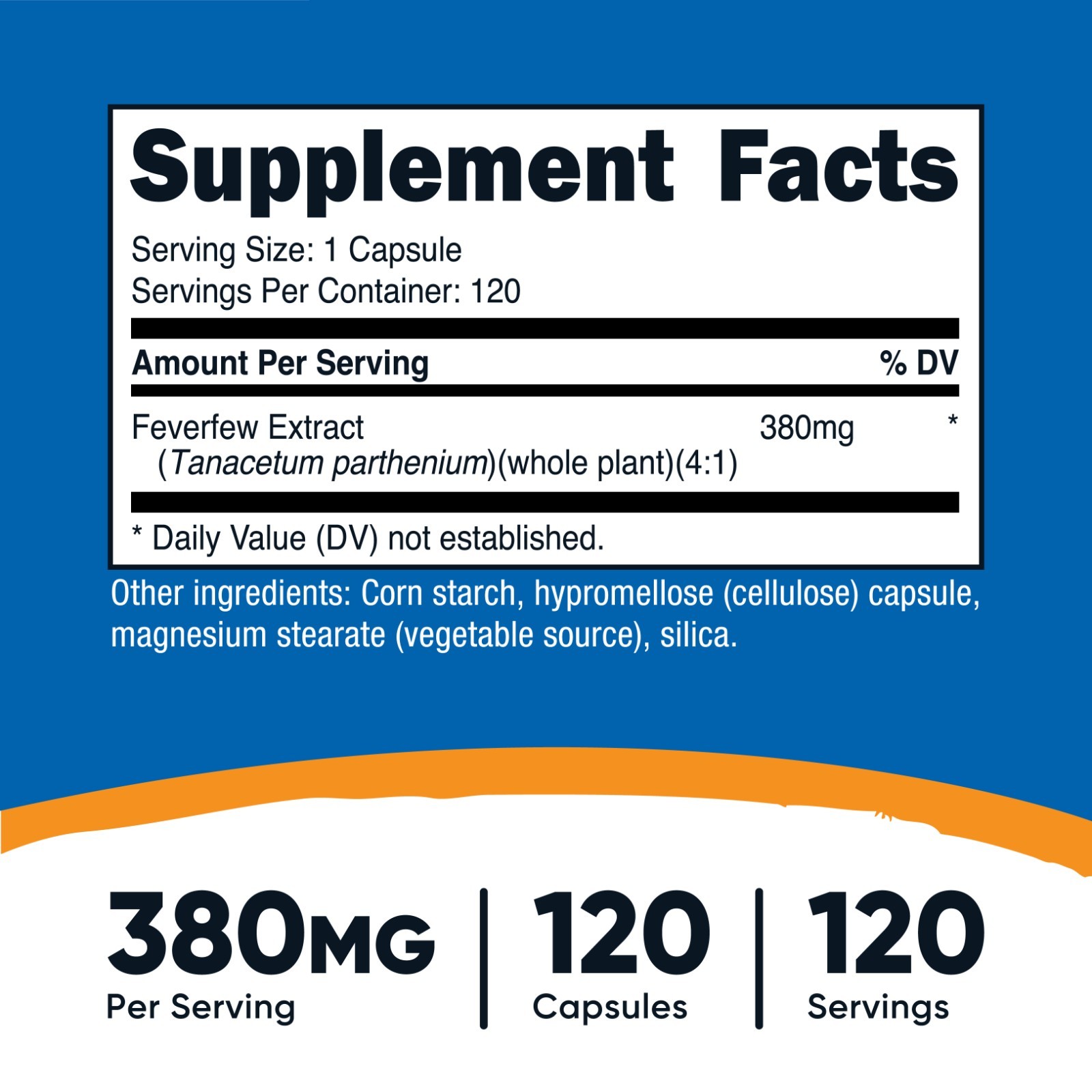 Nutricost Feverfew Capsules 380mg, 120 Capsules