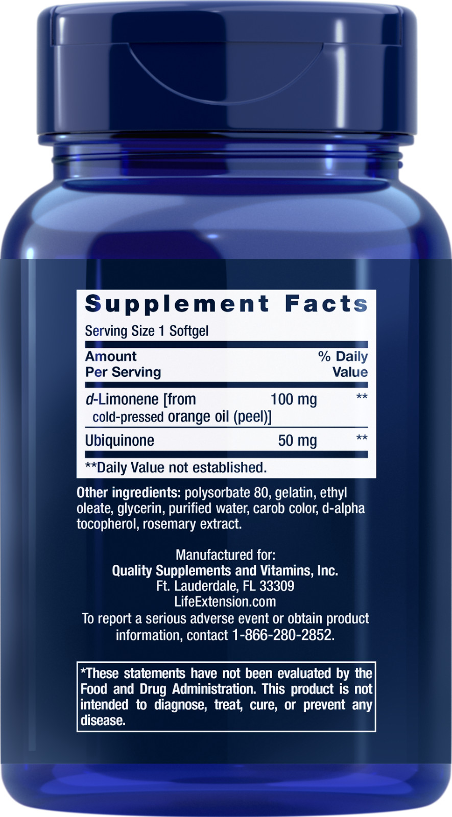 Life Extension SUPER ABSORBABLE Ubiquinone CoQ10 50 MG 60 SOFTGELS