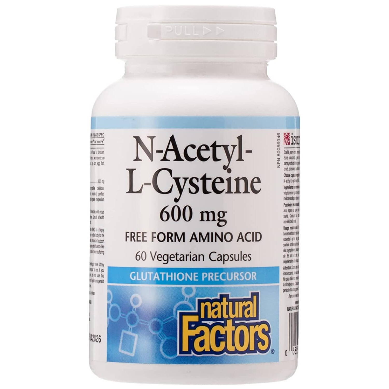 Natural Factors NAC (N-Acetyl-Cysteine) 600mg, 60 Vegetarian Capsules