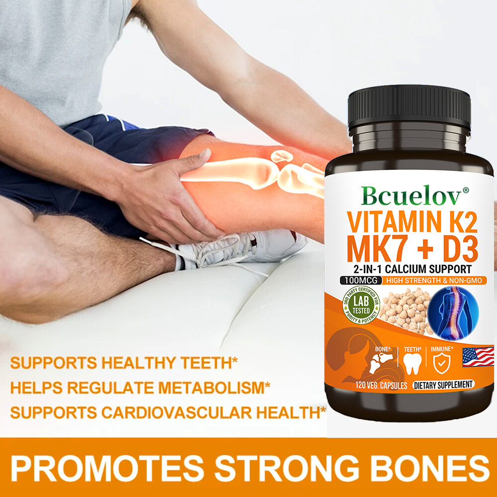 Vitamin K2 (MK7) with D3 5000 IU Supplement, 30 to 120 Veggie Capsules