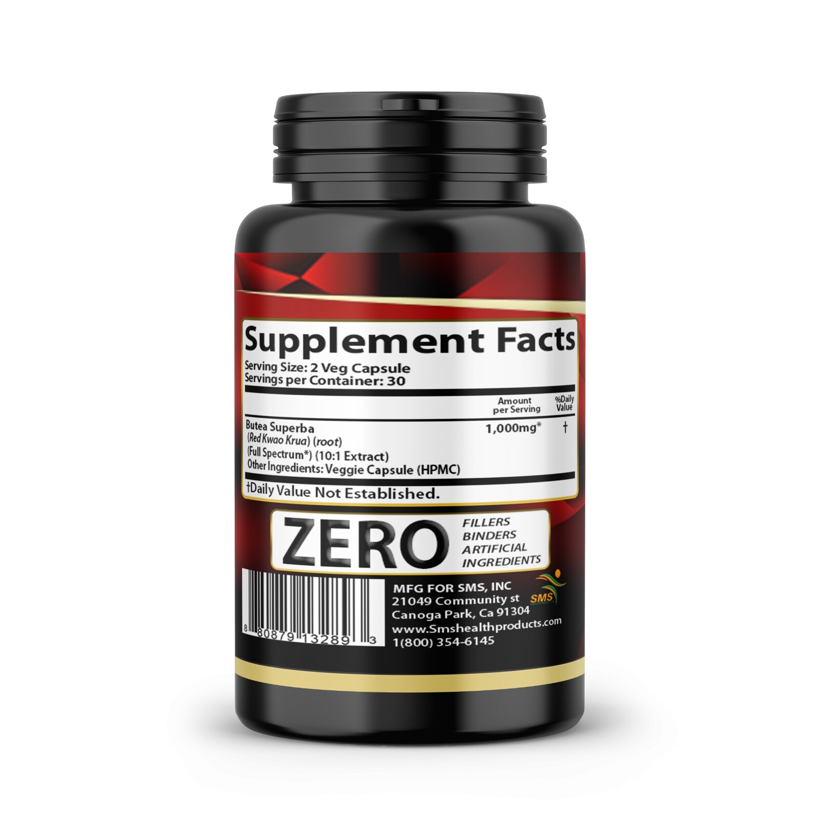 Butea Superba Pills Red Kwao Krua 1000mg DAILY Caps Mens Health ORGANIC