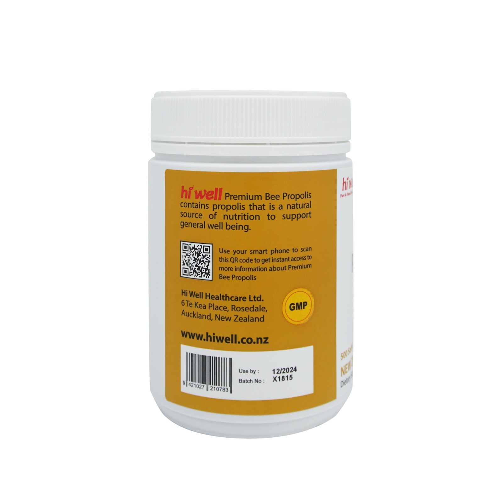 Hi Well NEW ZEALAND Premium Bee Propolis 1000 500 capsules