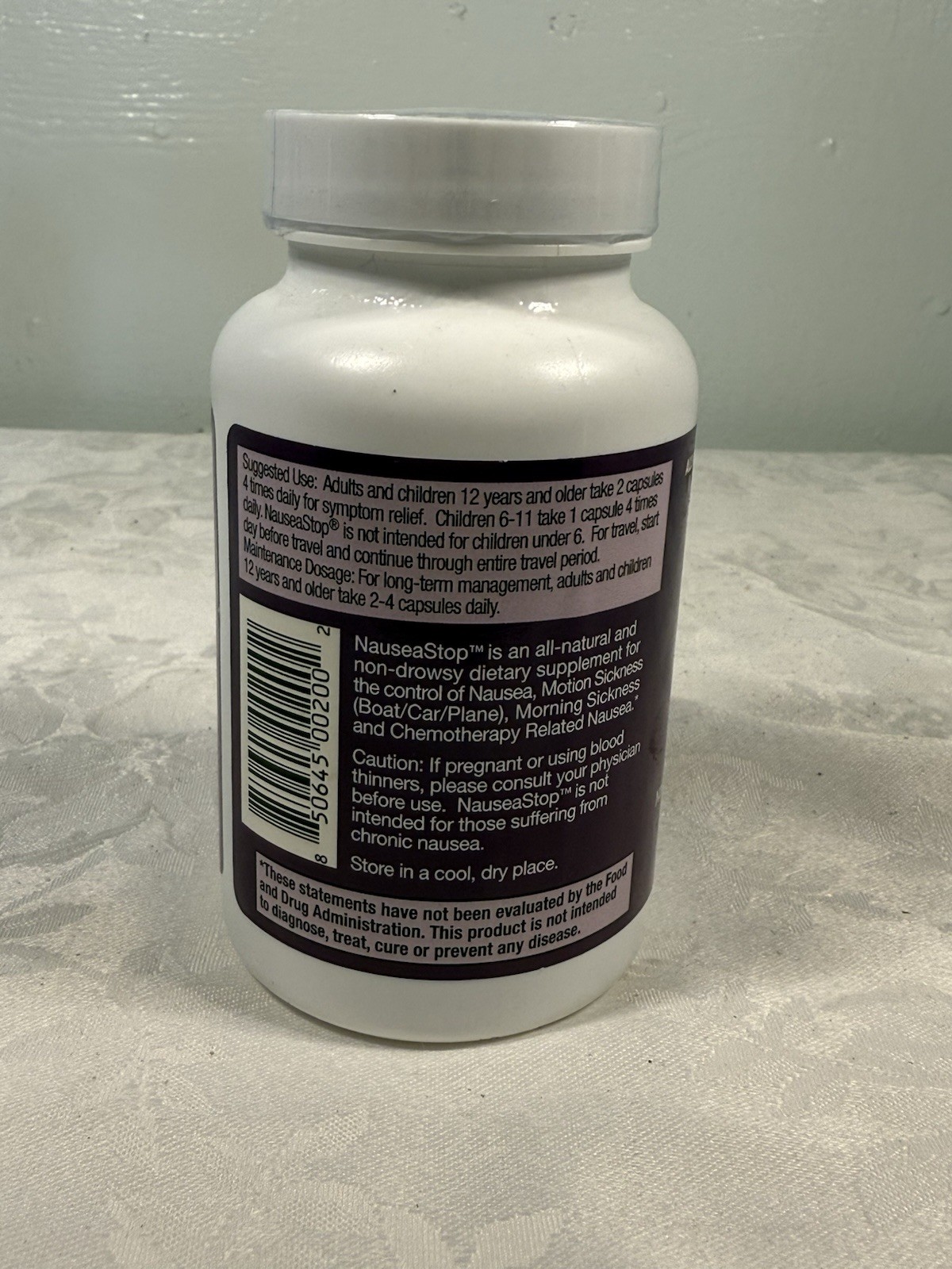 Dr Barton’s Nausea Stop Control 80×2 Caps Chemotherapy Morning Sickness 12/25
