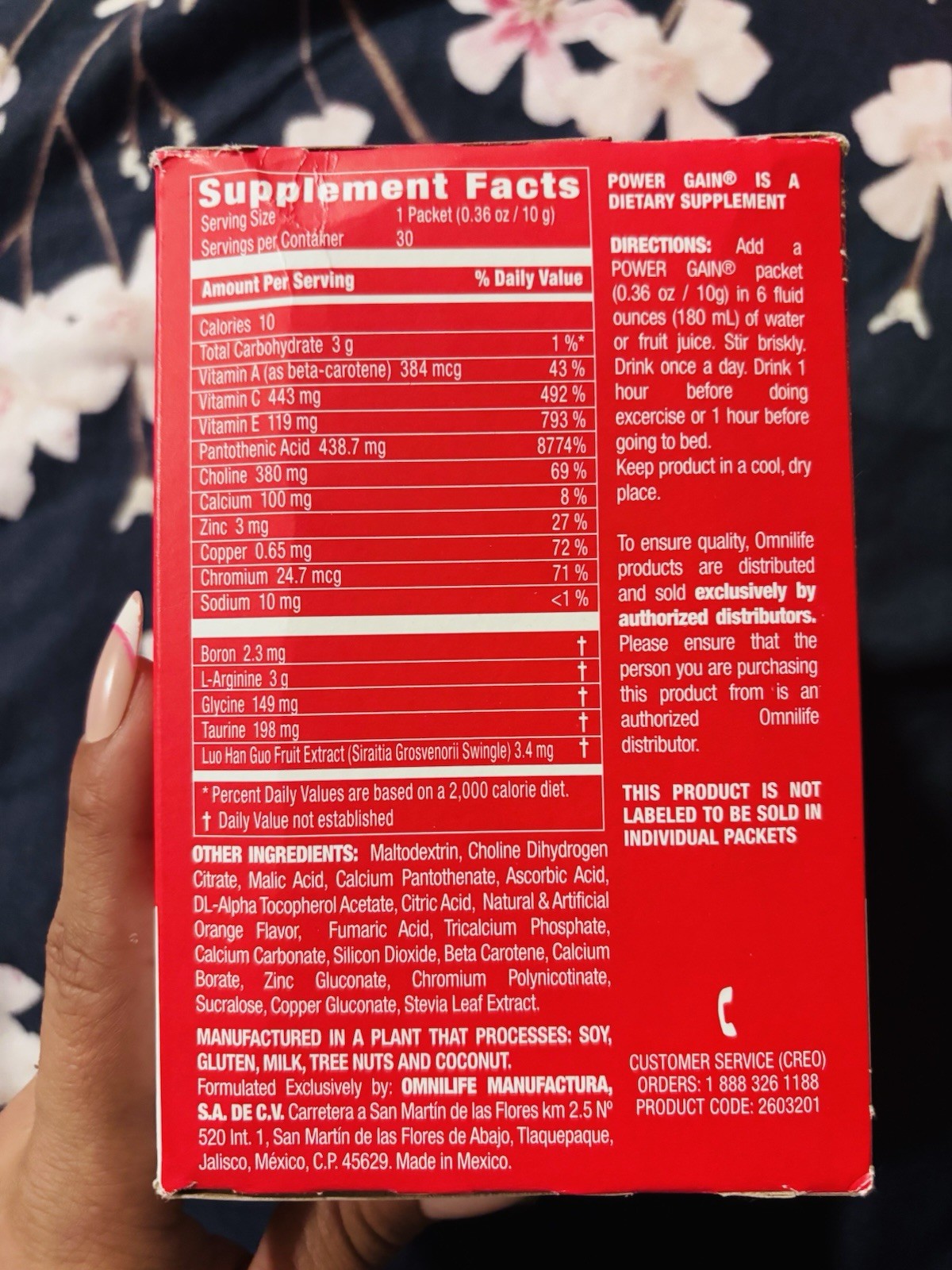 Omnilife Power Gain Vitamin Mineral Amino Acid Powder Orange 30 Pack 300g