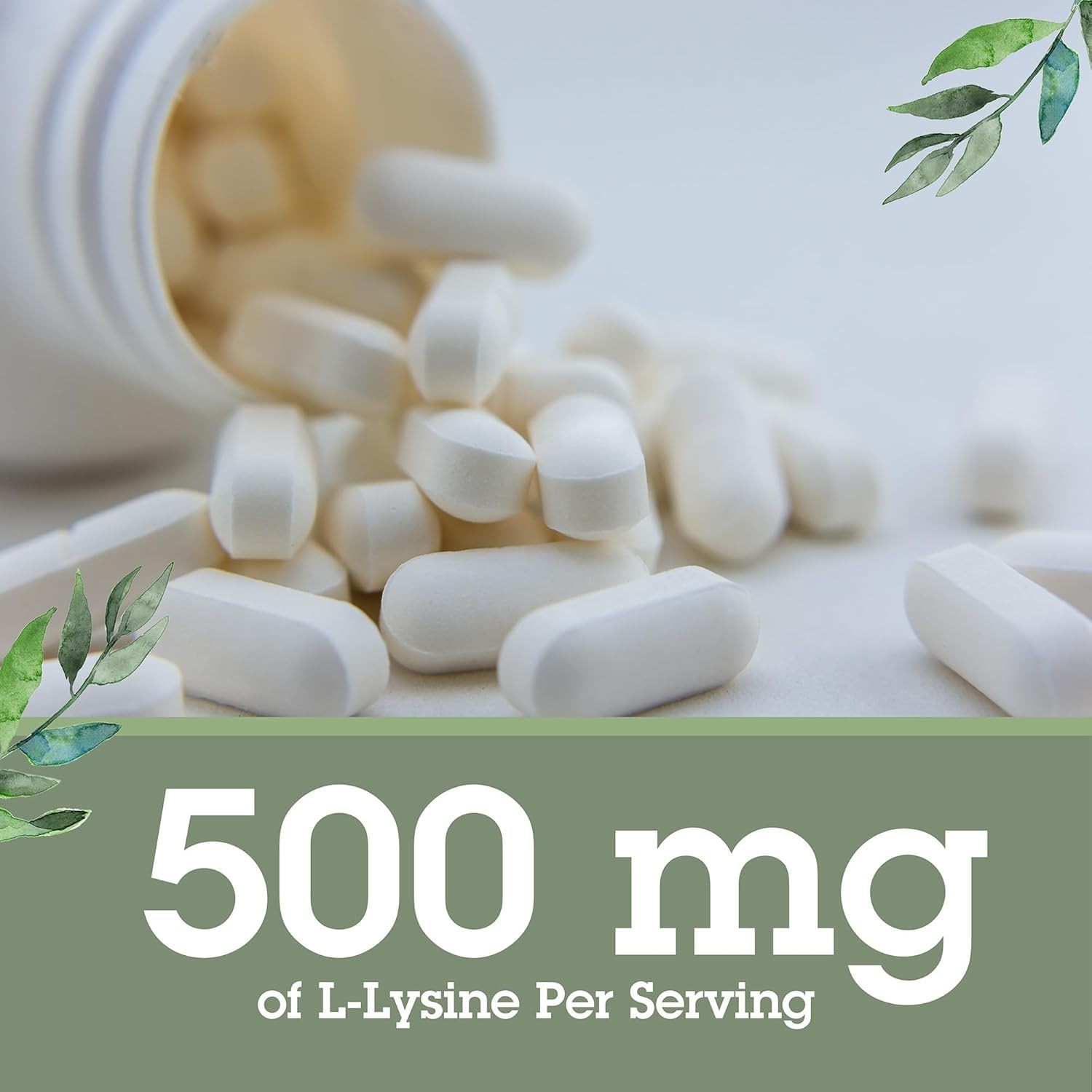L-Lysine 500mg Essential Amino Acid Supplement Bone & Immune Health 100 Tablets