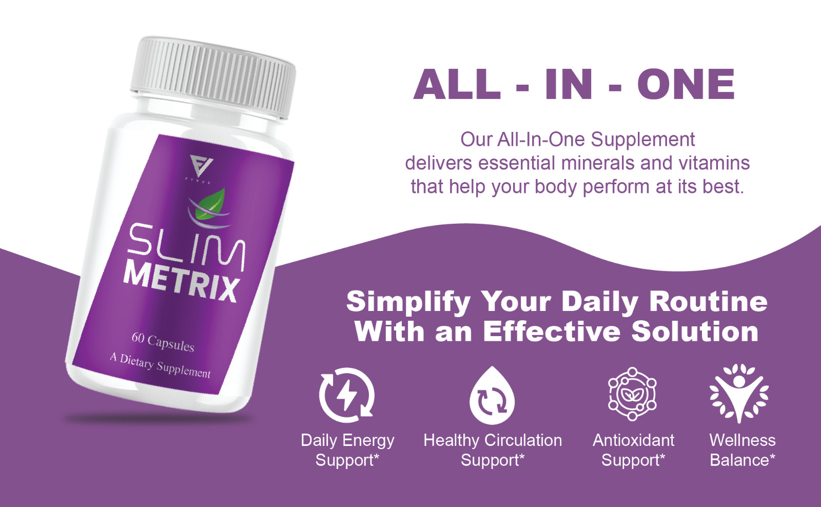 (3 Pack) Slim Metrix Weight Supplement, Slim Metrix Support (180 Capsules)