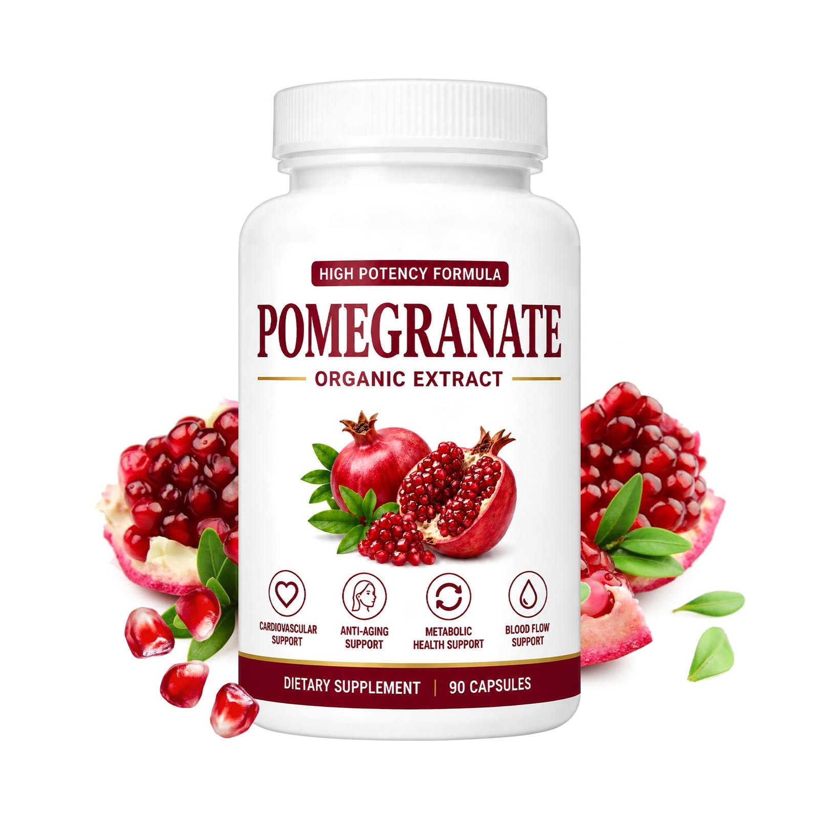 Pomegranate Capsules 90ct Organic Extract Antioxidant