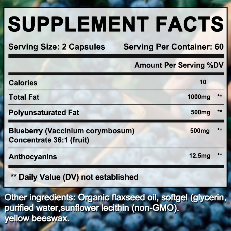 Blueberry Concentrate 36:1 Capsules – Antioxidant – Whitening and Anti-Aging