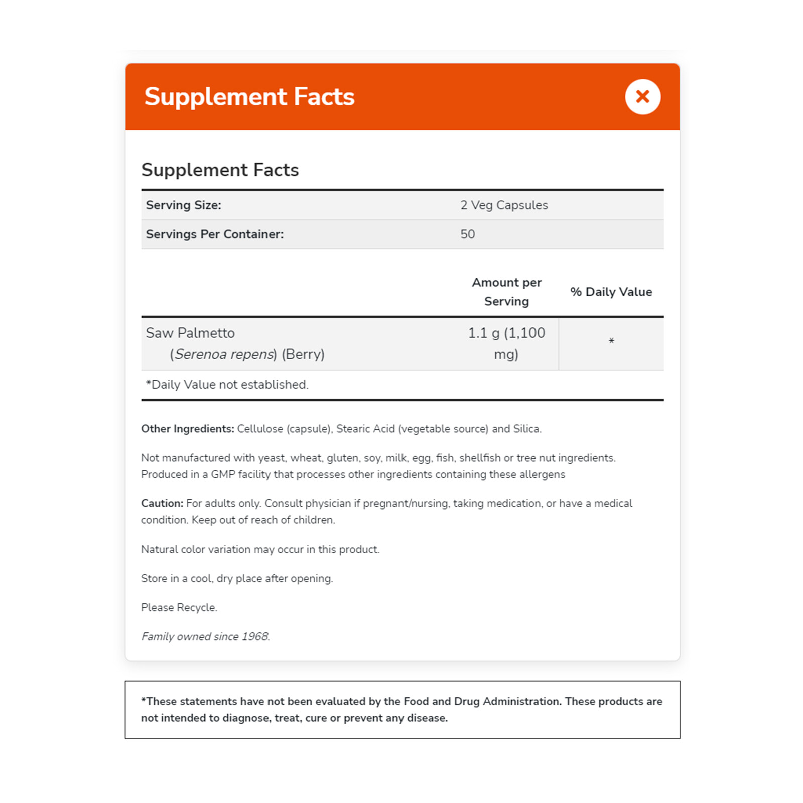 NOW FOODS Saw Palmetto Berries 550 mg 100 Veg Capsules