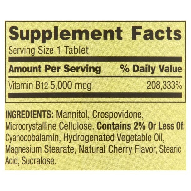 (2) Spring Valley Vitamin B12 Tablets, 5000 mcg, 300 Ct (600 Ct Total)