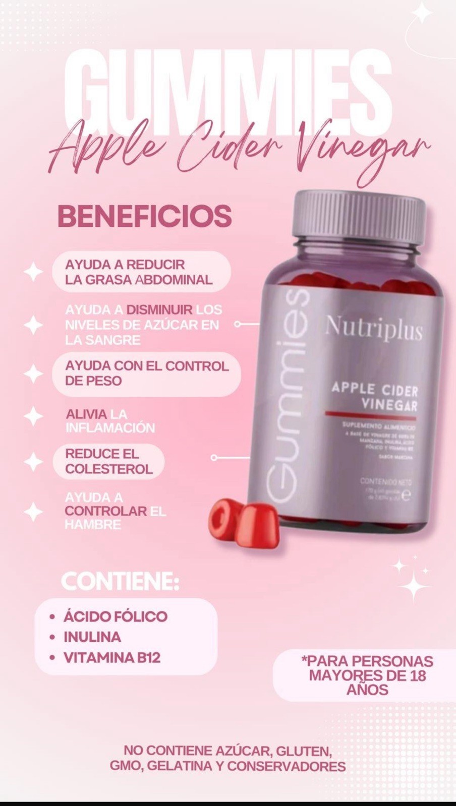 FARMASI Nutriplus Gummies – Apple Cider Vinegar 60 Gummies Exp 8/27