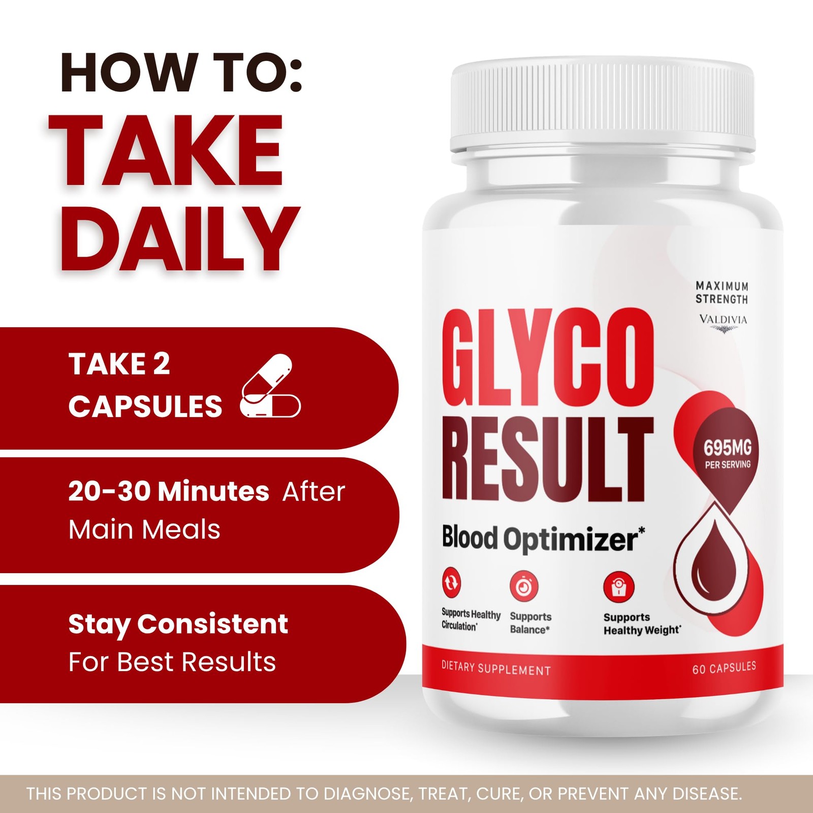 Valdivia (5 Pack) GlycoResult Capsules 300 Capsules 5 Pack Blood Made in USA