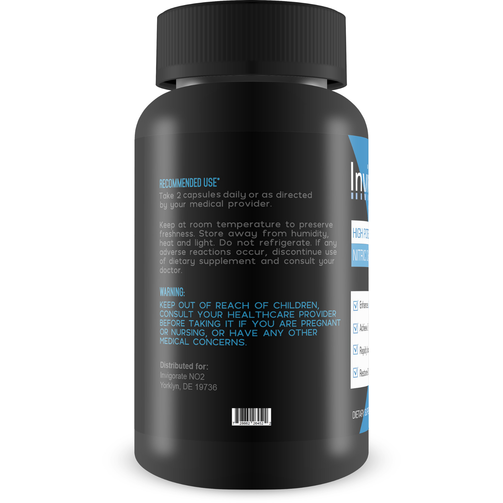 Invigorate N.O. – Powerful Nitric Oxide Booster – Increase Blood Flow, Endurance
