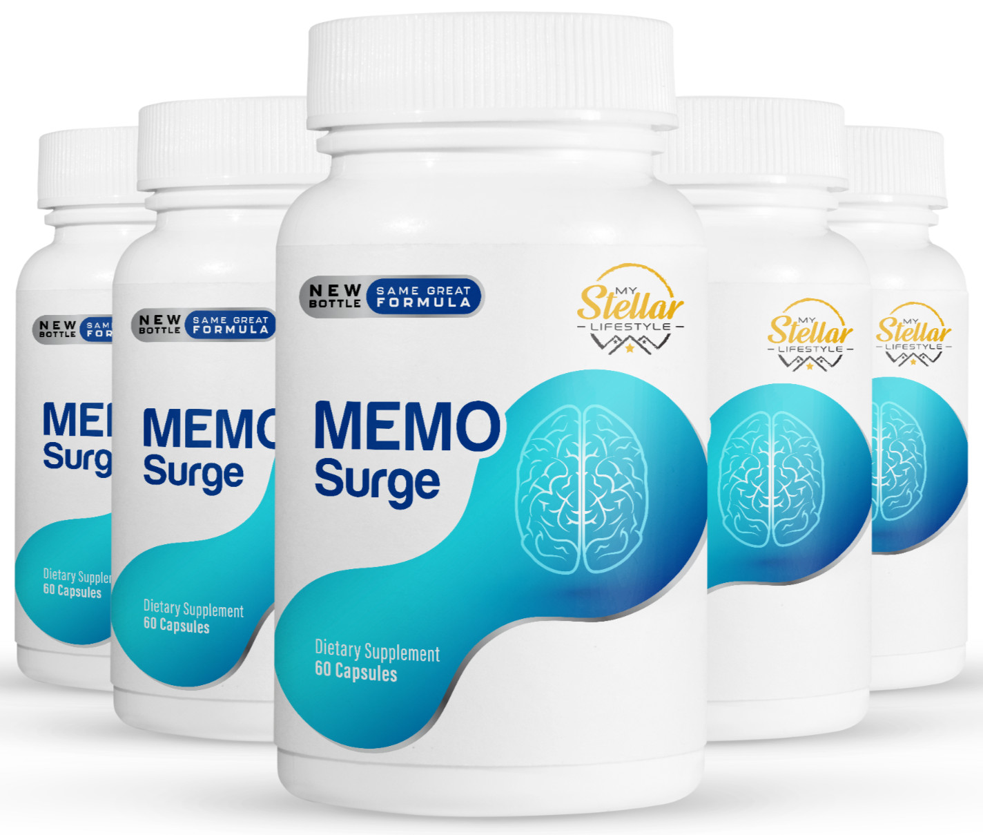 5 Pack Memo Surge, focus and memory support-60 Capsules x5
