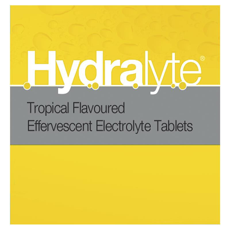 2x Hydralyte Effervescent Electrolyte Tropical Flavor For Dehydration 20 Tablets
