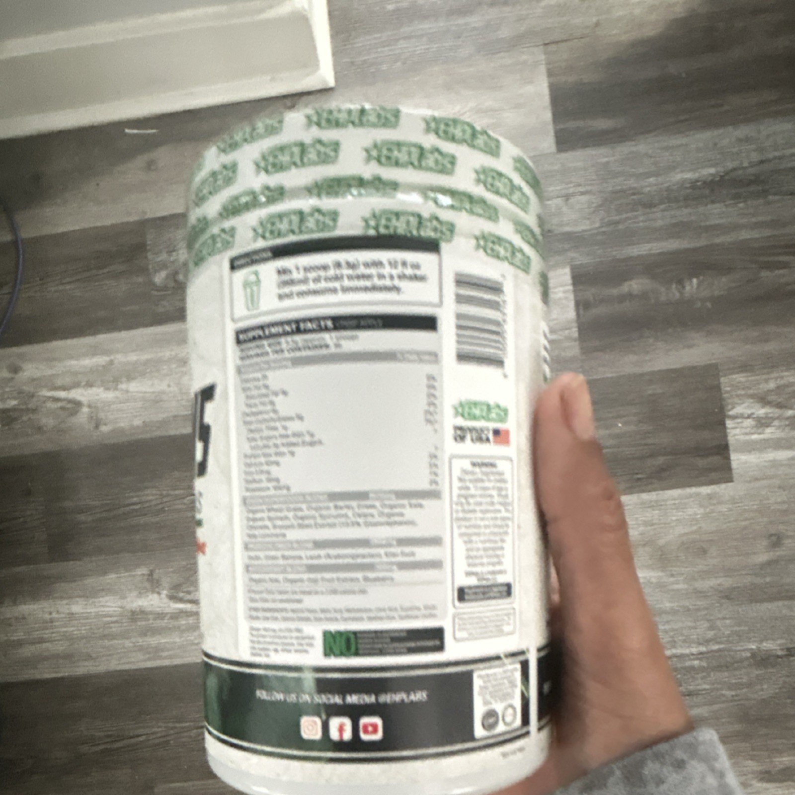 EHPlabs OxyGreens Super Greens Powder Crisp Apple 30 Serves Barley Broccoli Kale