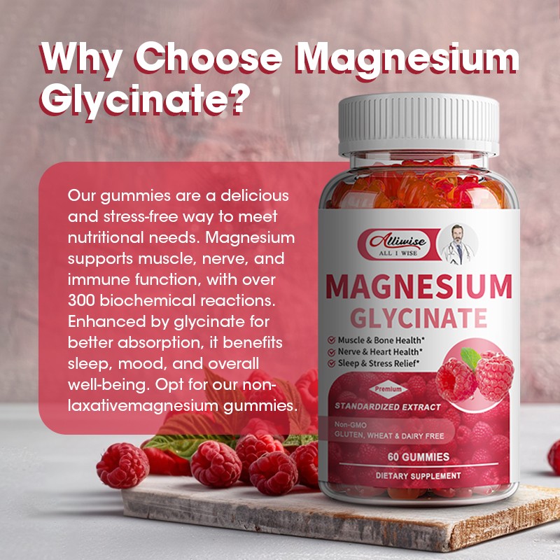 Magnesium Glycinate Gummies 60ct – High Potency for Sleep, Calm & Muscle Relief