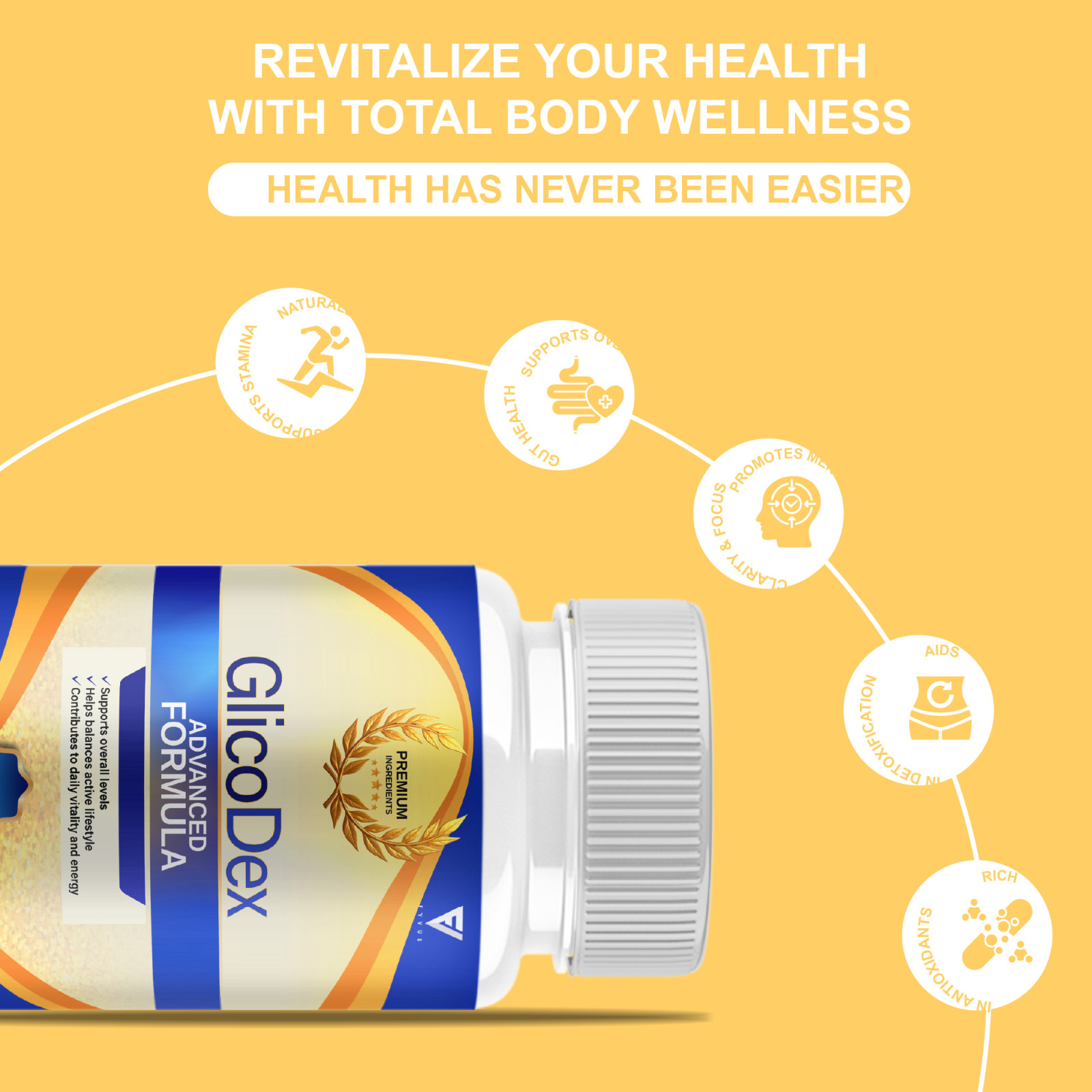(3 Pack) Glicodex Premium Blood Support Capsules, Glicodex Pills (180 Capsules)