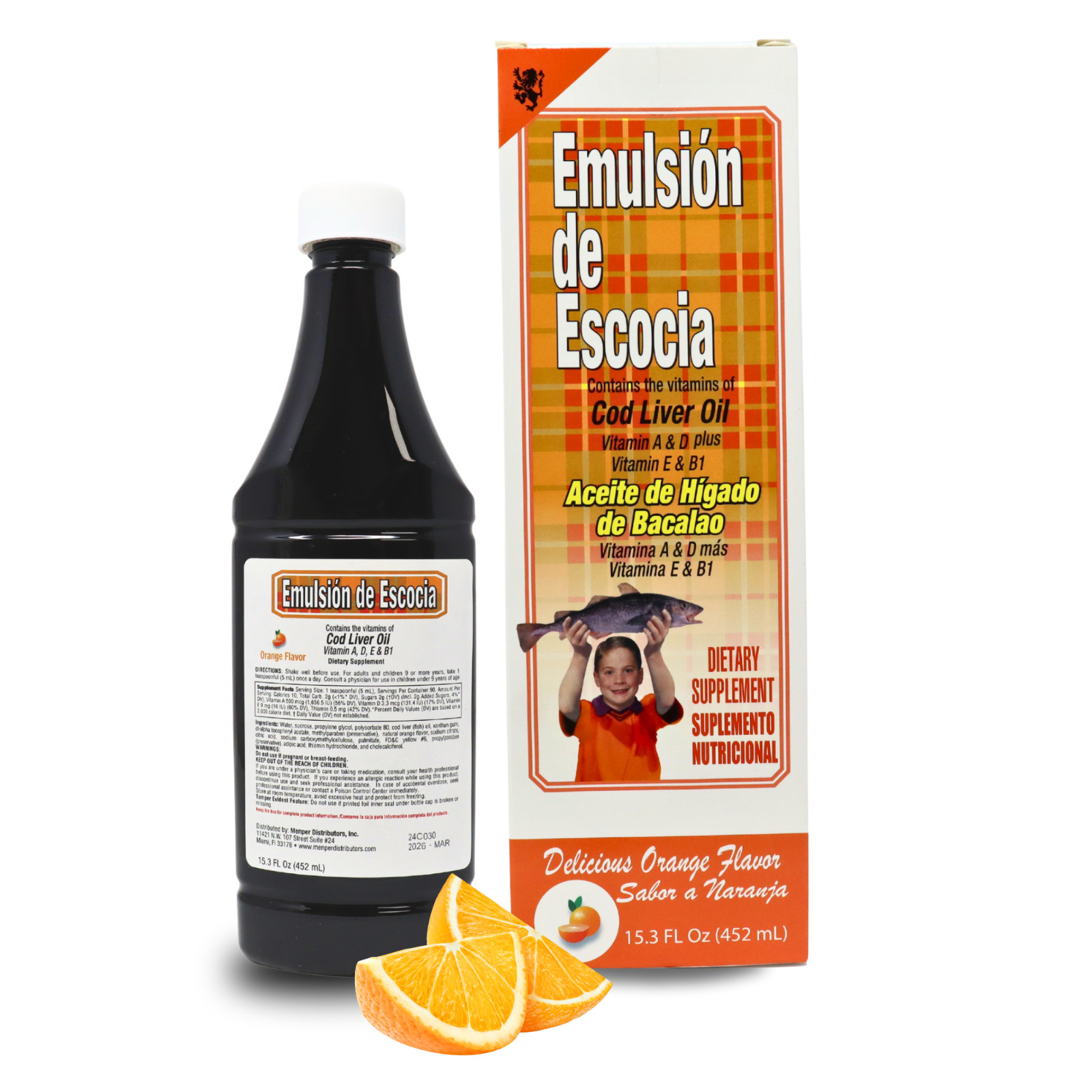 Emulsion De Escocia Cod Liver Oil – Orange Flavor 15.3 fl oz (3-Pack)
