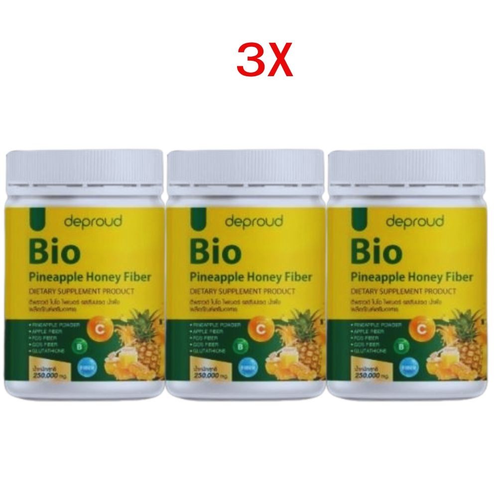 3x Deproud Bio Fiber Pineapple Honey Powder Drink 250g Dietary Fiber Supplement