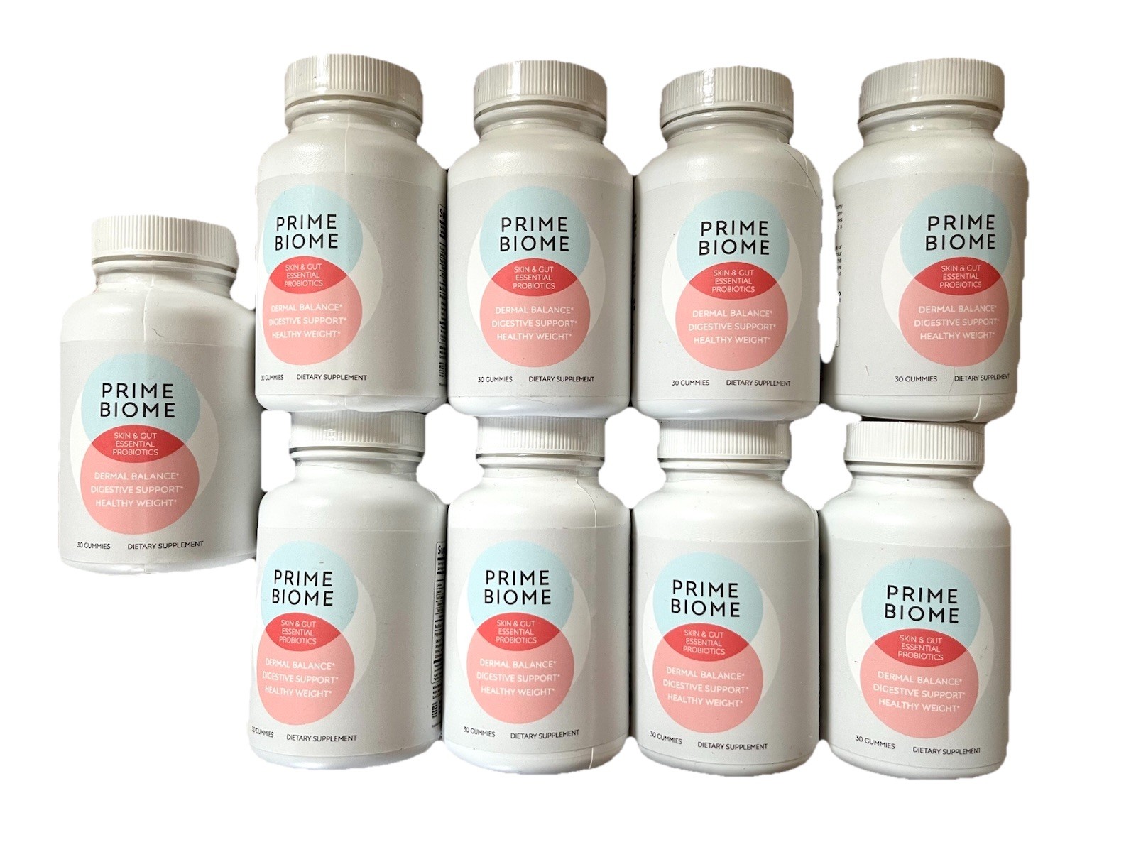Prime Biome Gummies Probiotic Dietary Supplement 9 Bottles 270 Days Exp 01/2027