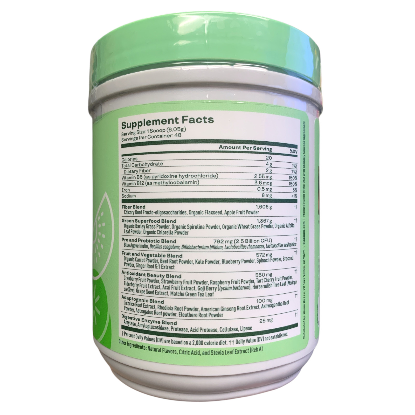 Bloom Nutrition Greens & Superfoods Supplement Powder, Strawberry Kiwi, 10.24oz.