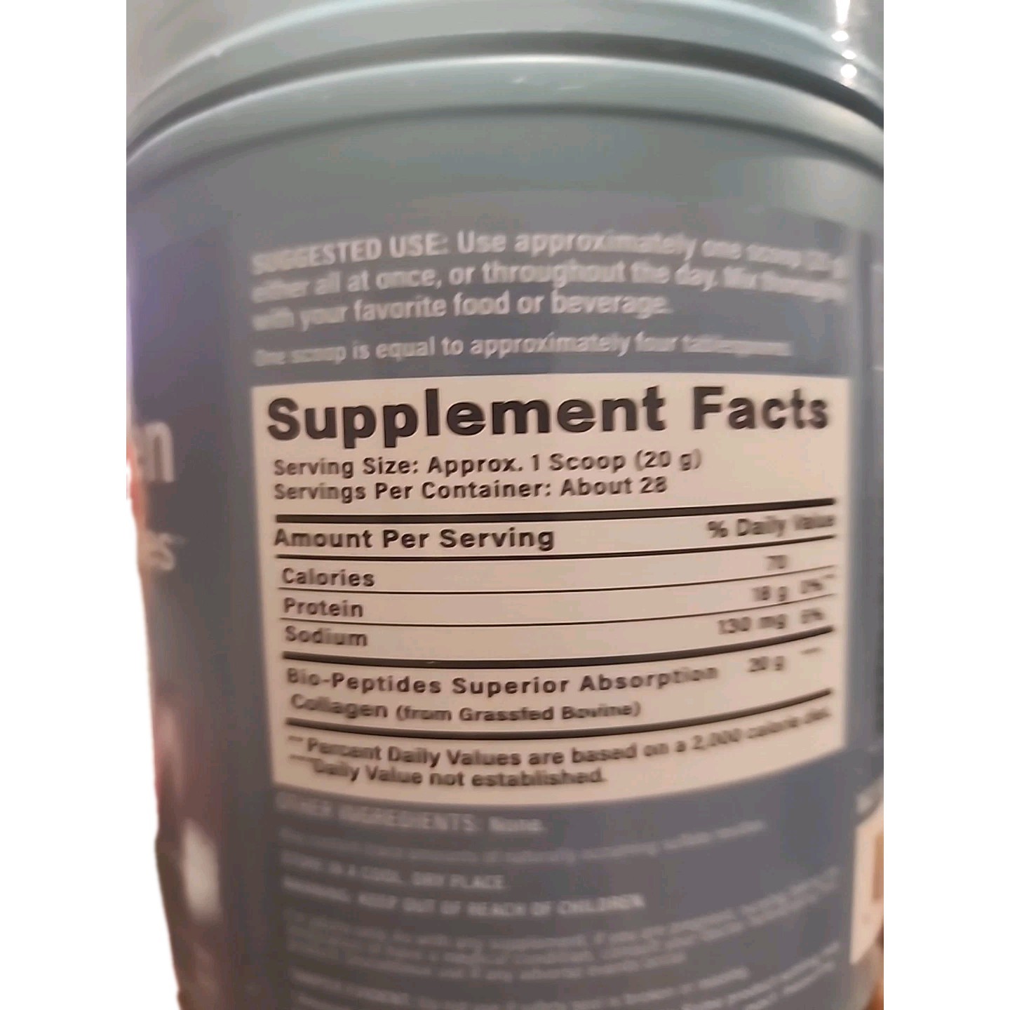 Collagen Peptides Powder Unflavored Hydration Support for Skin, Hair Nails