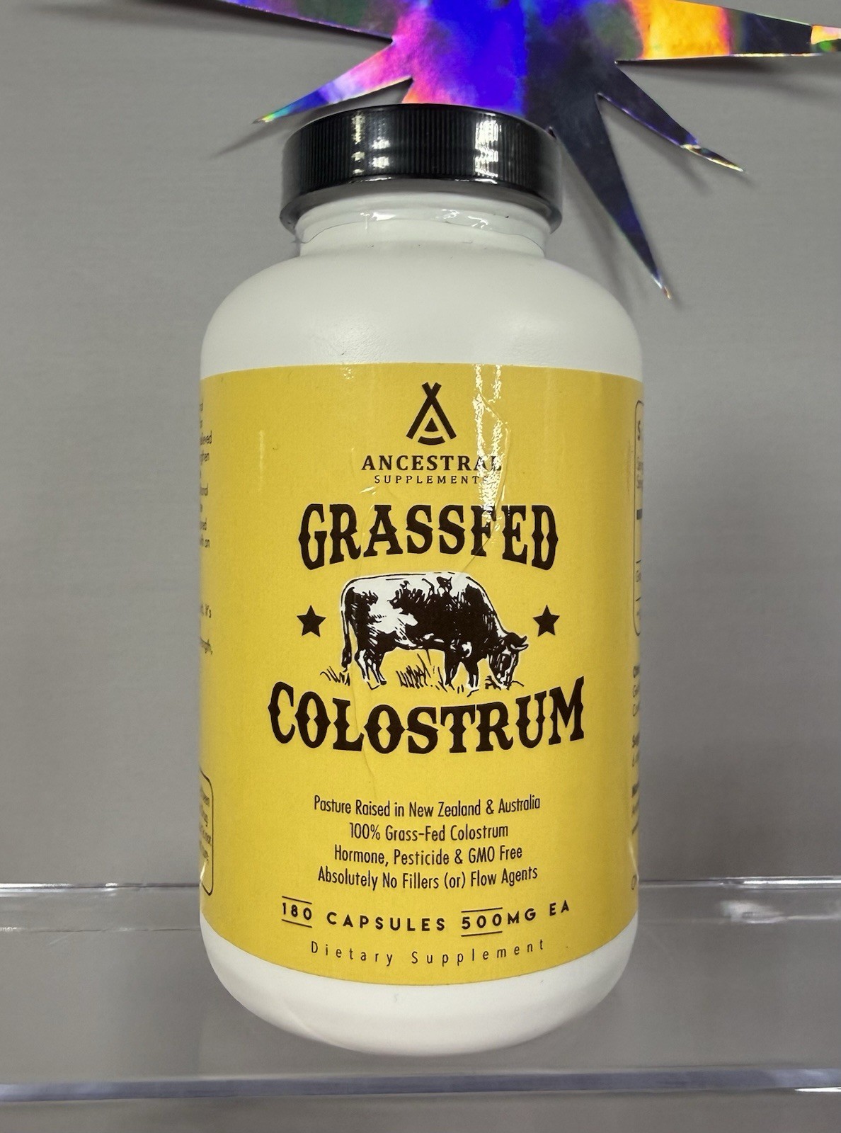 Ancestral Supplements Grass-Fed Colostrum 500mg Capsules 180 ct GMO-Free