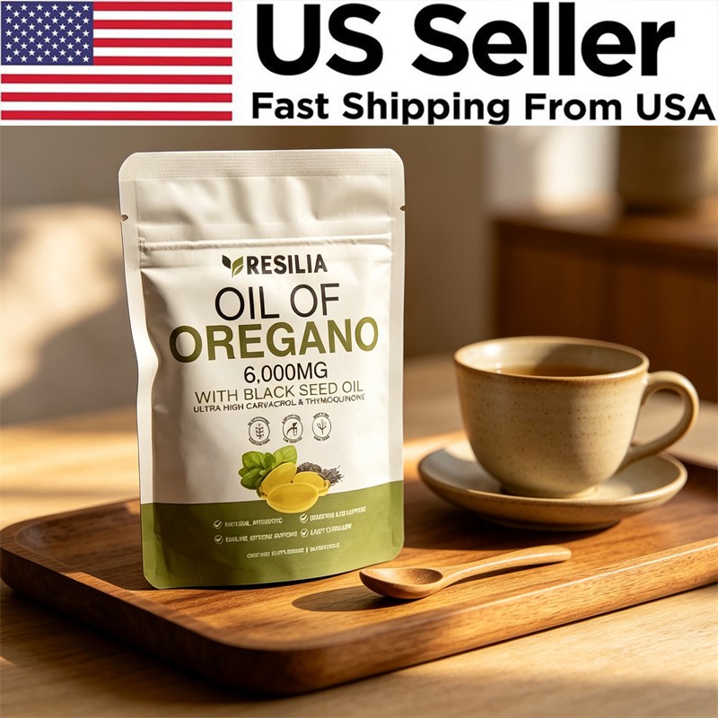 Resilia Oil of Oregano 6000mg with Black Seed Oil Softgels – 60 Capsules 1xPk