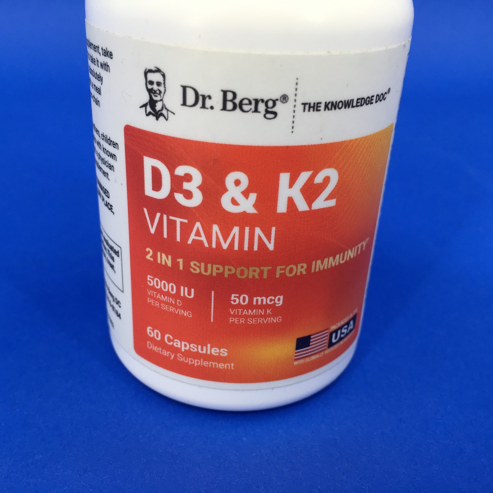 Dr. Berg D3 & K2 Vitamin 2 in 1 Support for Immunity 60 Capsules