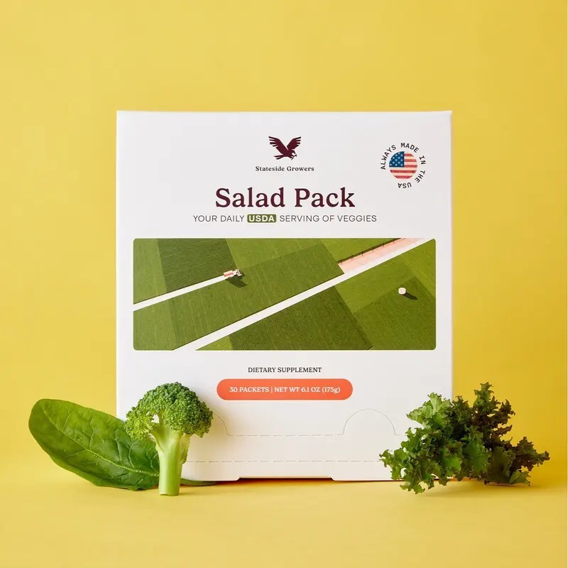 Stateside Growers Salad Pack Capsules Greens Digestive Health AM/PM Organic 30ct