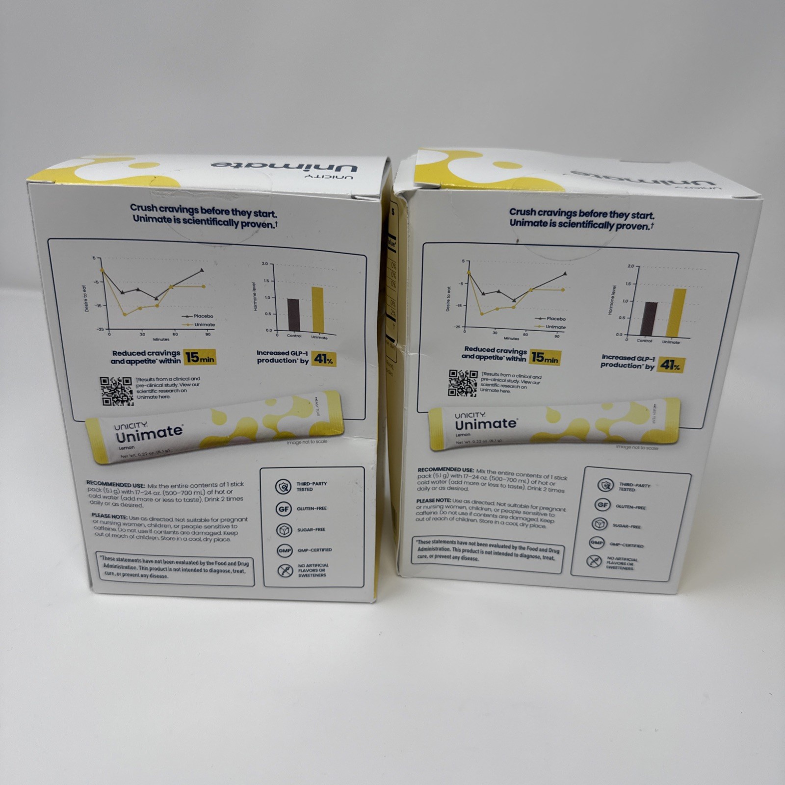 Unicity Unimate Lemon 30 Packets (Pack of 2) Yerba Mate New Exp Dec 2027