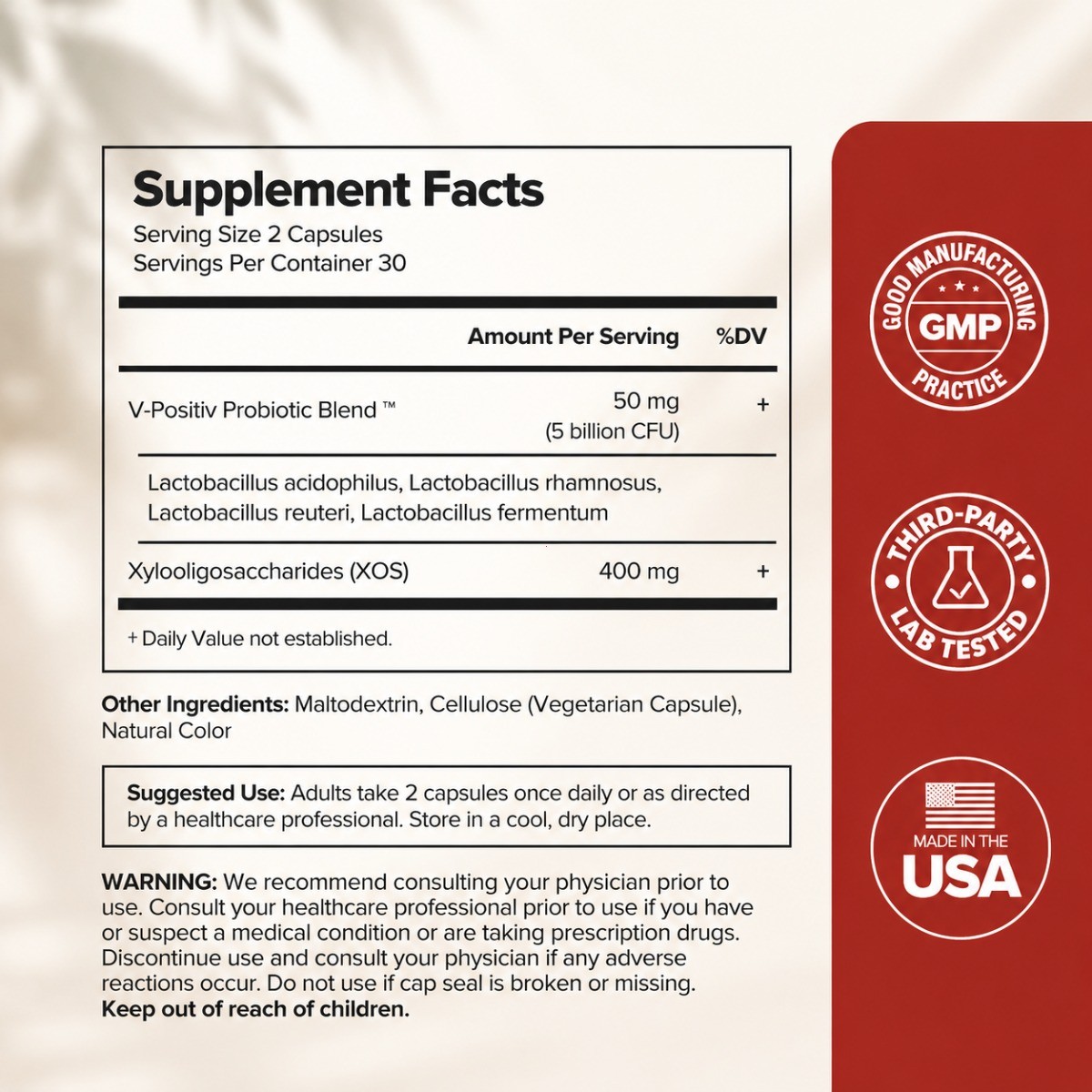 URO Women’s Vaginal Probiotics | 60ct Prebiotic & Probiotic Supplement