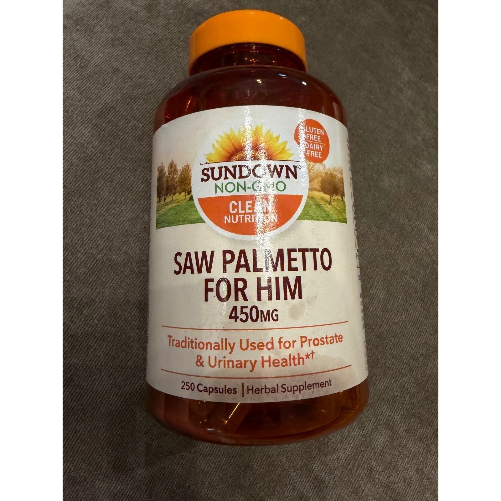 Sundown Non-GMO Saw Palmetto For Him 450mg 250 Capsules Prostate Urinary Health