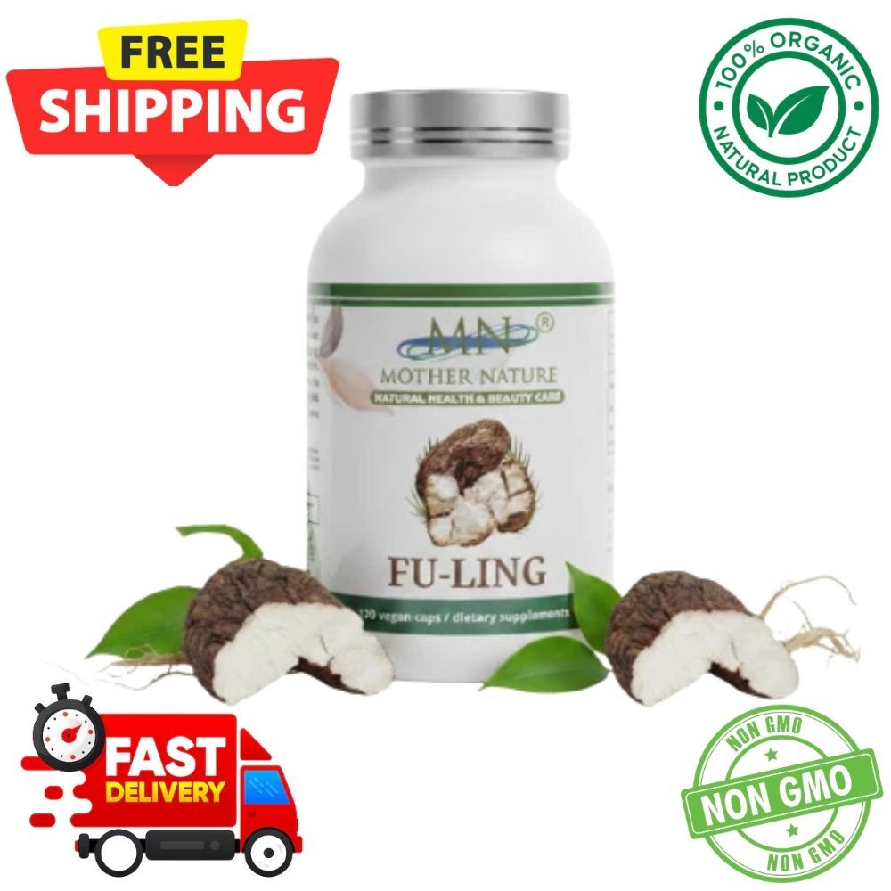 Organic Fu-Ling Mushroom 120 Vegan Capsules Poria Cocos Immune Digestive Support