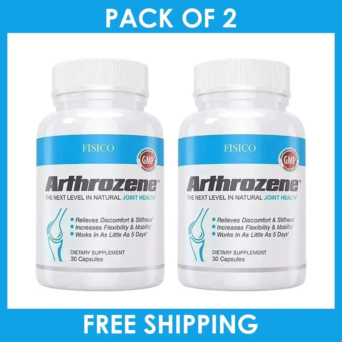 PACK OF 2 – Fisico Arthrozene Natural Joint Health Supplement 30 Capsules – NEW