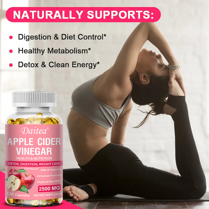 Apple Cider Vinegar 120 Softgel Vitamin C B12 Boost Metabolism Improve Digestion